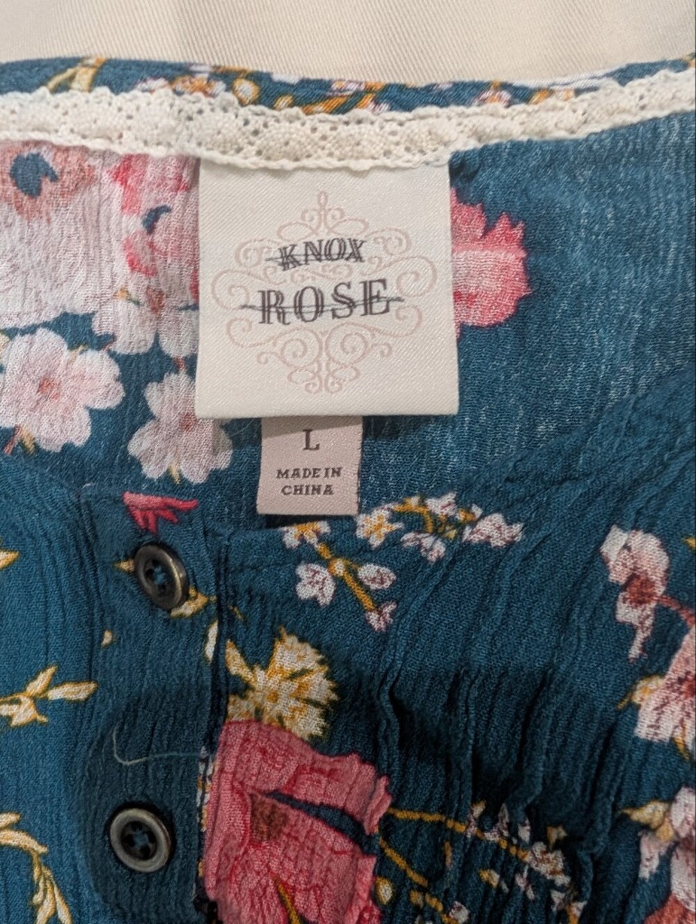 Knox Rose Teal Floral Midi Dress with Pink Accents - Picture 5 of 5